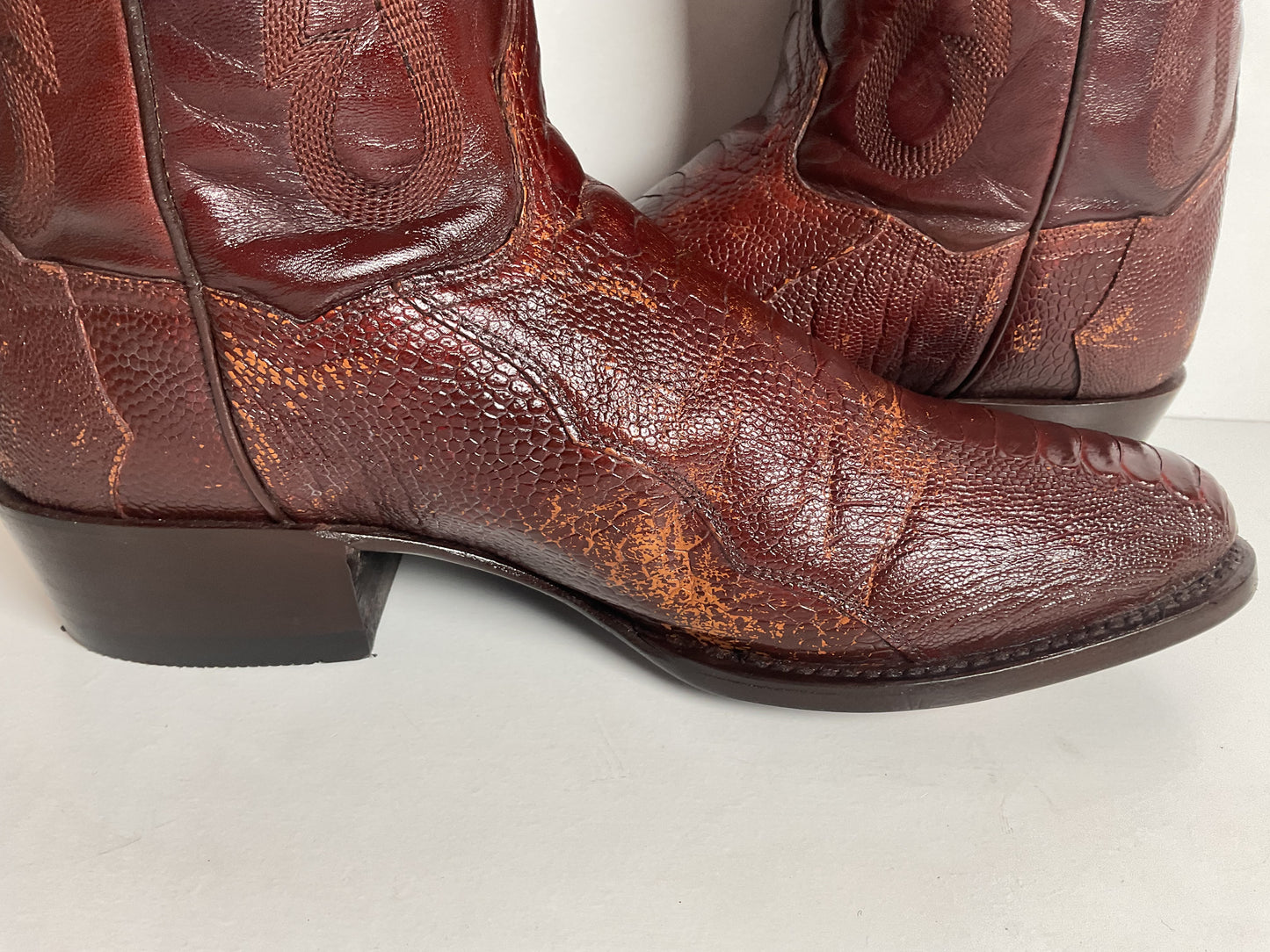 Dan Post Exotic Ostrich Leg Cowboy Boots 10 D