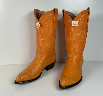 Los Altos Full Quill Ostrich Cowboy Boots | Buttercup | Exotic | Men’s 9.5 EE