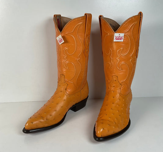 Los Altos Full Quill Ostrich Cowboy Boots | Buttercup | Exotic | Men’s 9.5 EE