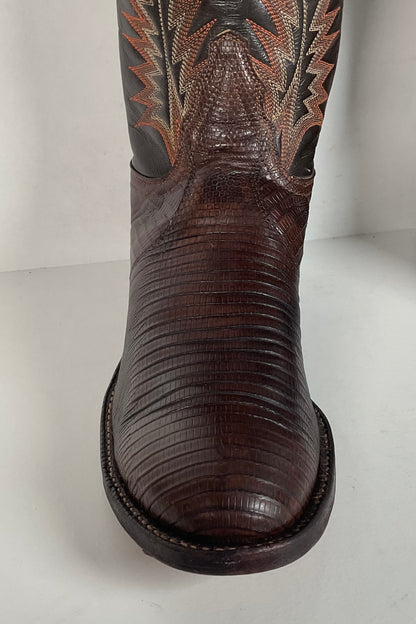 Vintage Tony Lama Teju Lizard Cowboy Boots | Gold Label | 7.5 B | Women’s 8.5