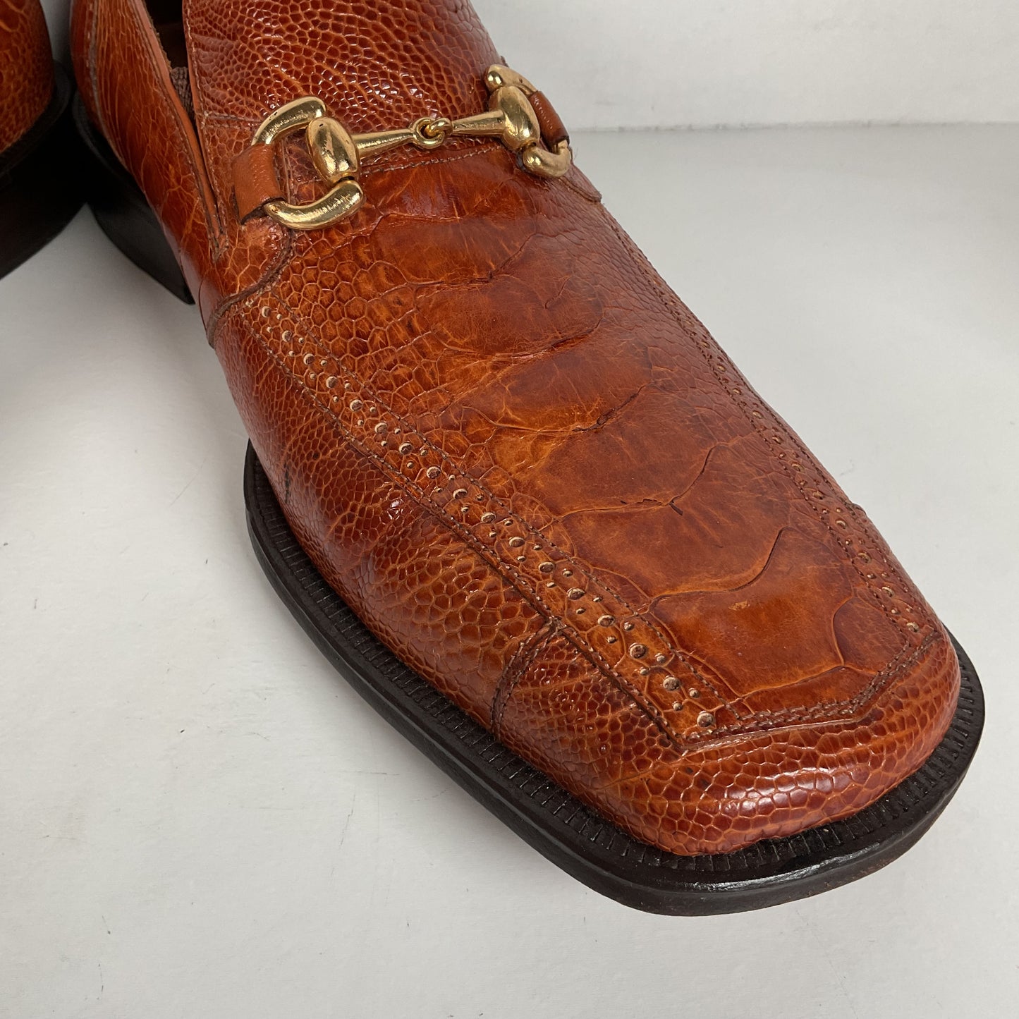David Eden Ostrich Leg Loafers | Horse Bit | Exotic | Men’s 10