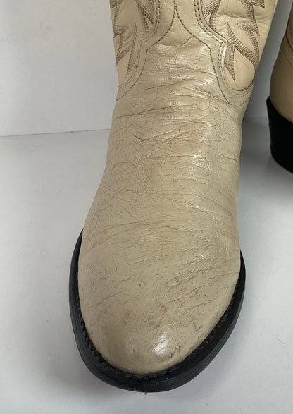 Vintage Dan Post Smooth Ostrich Cowboy Boots | Exotic | USA Made | 10.5 D