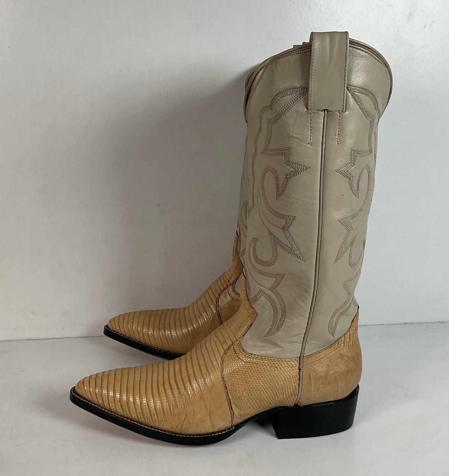 Silvertown Blonde Lizard Cowgirl Boots | Men’s 7.5 C | Women’s 8.5