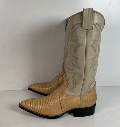 Silvertown Blonde Lizard Cowgirl Boots | Men’s 7.5 C | Women’s 8.5
