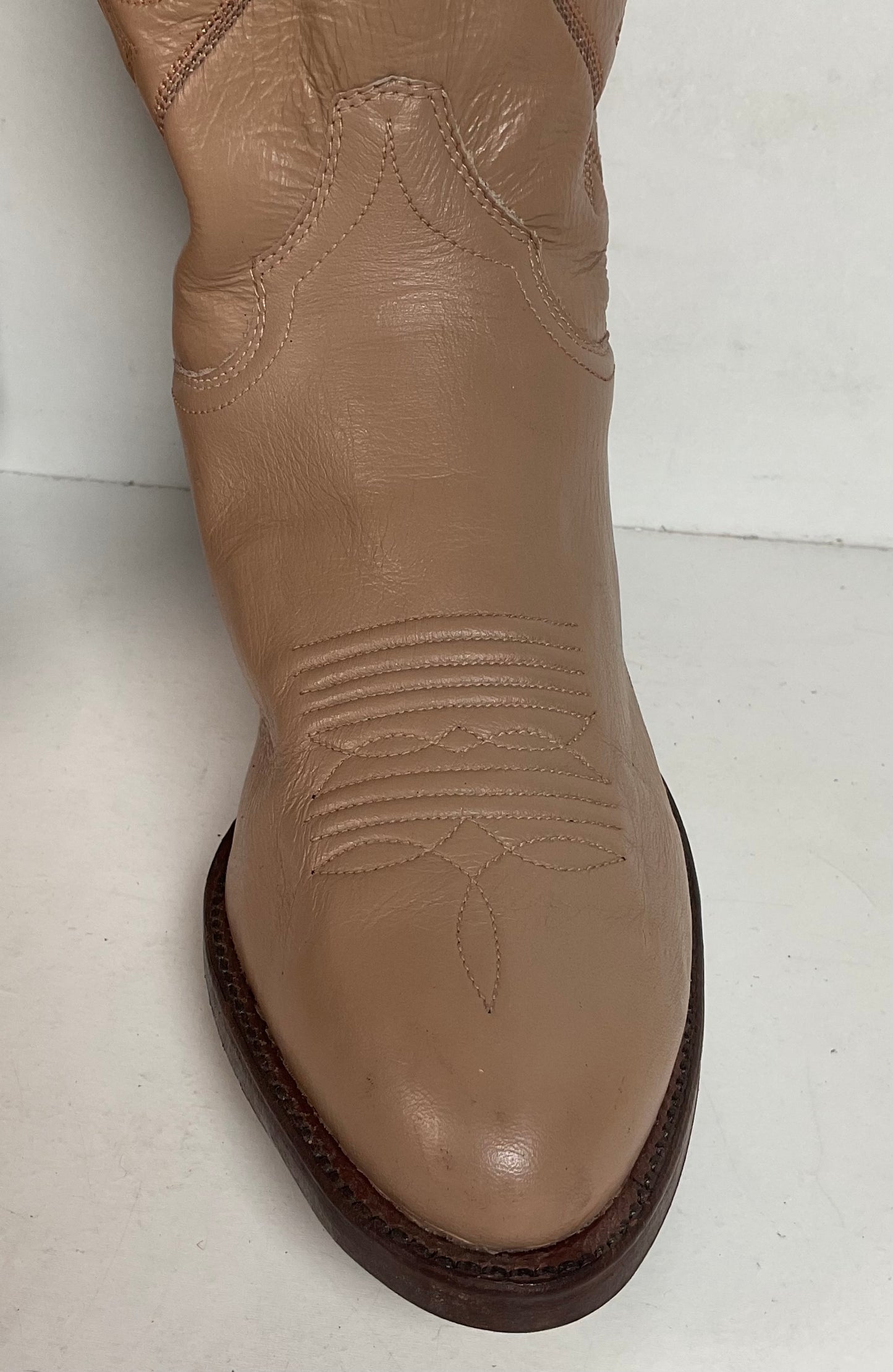 Vintage Panhandle Slim Beige Cowgirl Boots 6.5 B Handcrafted