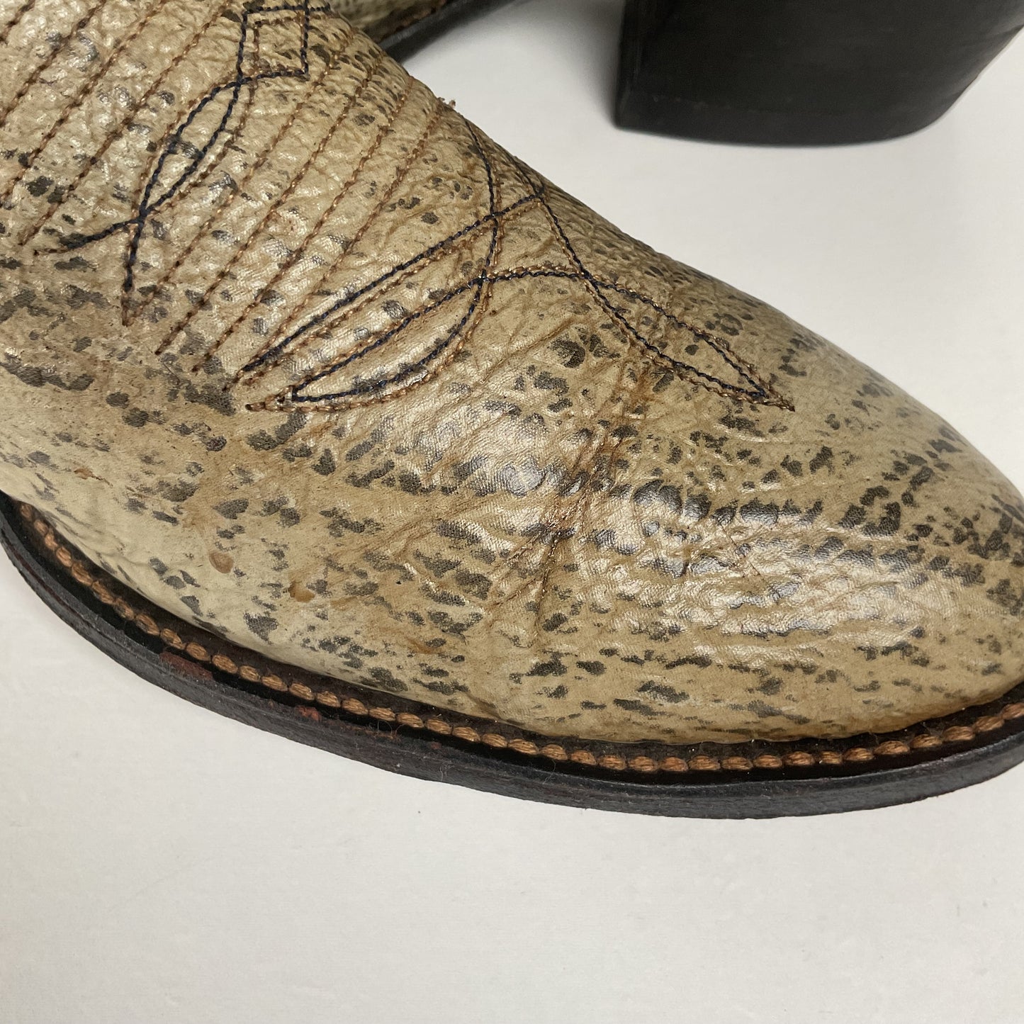 Vintage Shark Skin Cowboy Boots | Exotic | Grey | Men’s 8.5 D