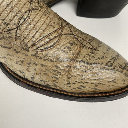 Vintage Shark Skin Cowboy Boots | Exotic | Grey | Men’s 8.5 D