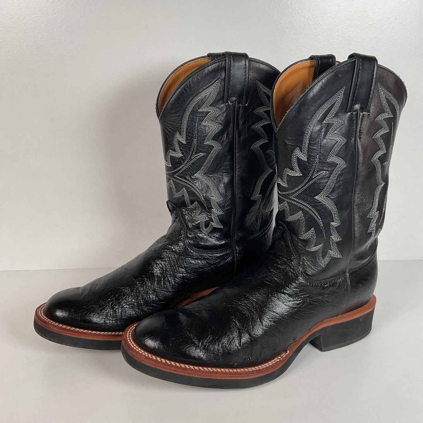 Justin Tekno Crepe | Smooth Ostrich Roper Boots | Exotic | USA Made | Men’s 10 D