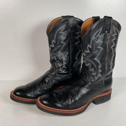 Justin Tekno Crepe | Smooth Ostrich Roper Boots | Exotic | USA Made | Men’s 10 D