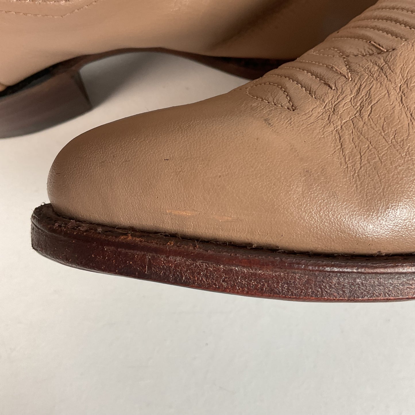 Vintage Panhandle Slim Beige Cowgirl Boots 6.5 B Handcrafted