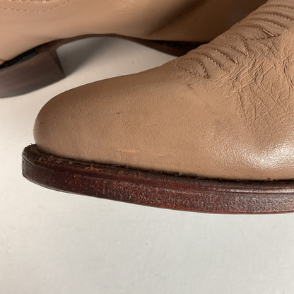 Vintage Panhandle Slim Beige Cowgirl Boots 6.5 B Handcrafted