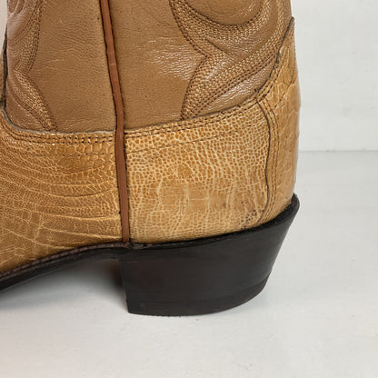 Dan Post Blonde Ostrich Leg Cowboy Boots 9 D Exotic
