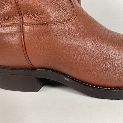 Vintage Nocona Pig Skin Cowboy Boots | Rust Brown | USA Made | Men’s 10 EEE
