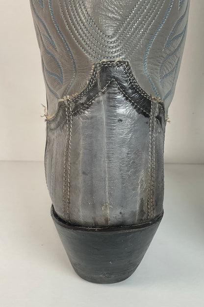 Vintage Tony Lama Exotic Grey Eel Cowboy Boots 9.5 EEE Gold Label USA Made