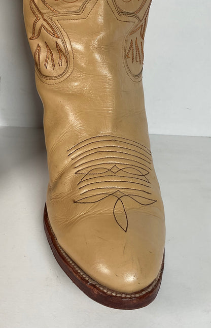 Vintage Siete Leguas Cowboy Boots | 1970s | Blonde Calfskin | Men’s 10 EE