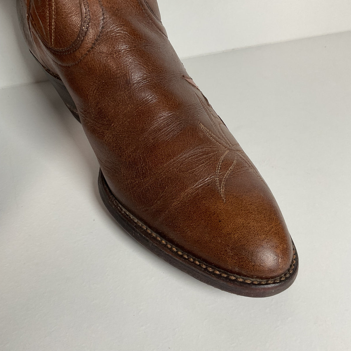Vintage Dan Post Tulip Cowgirl Boots | Snakeskin | Men’s 8.5 | Women’s 9.5