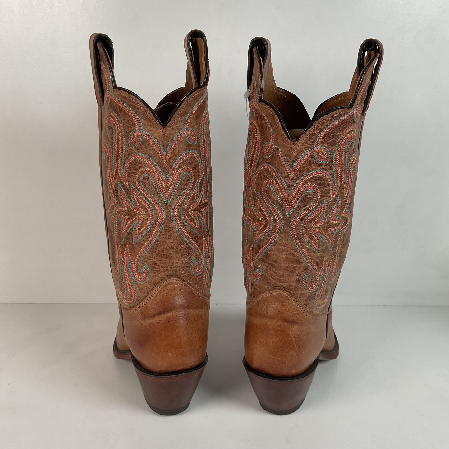 Justin Bent Rail Leather Cowgirl Boots 7 B New Without Box