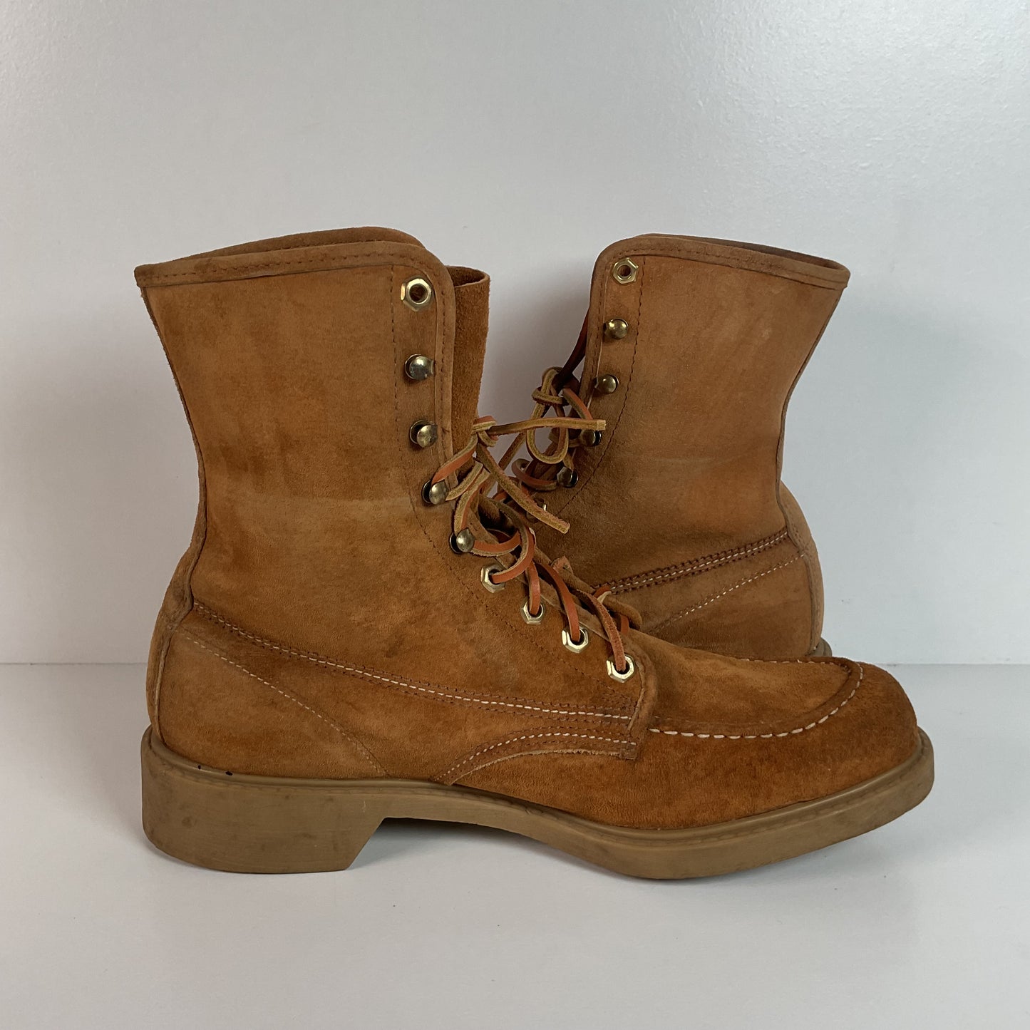Vintage Wolverine Moc Toe Boots | Pig Skin Suede | USA Made | Men’s 11 C