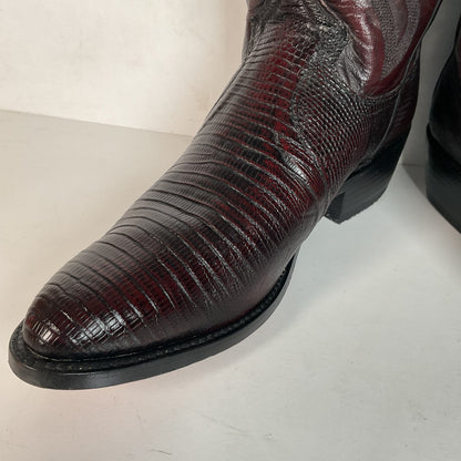 Dan Post Black Cherry Teju Lizard Cowboy Boots 8 D