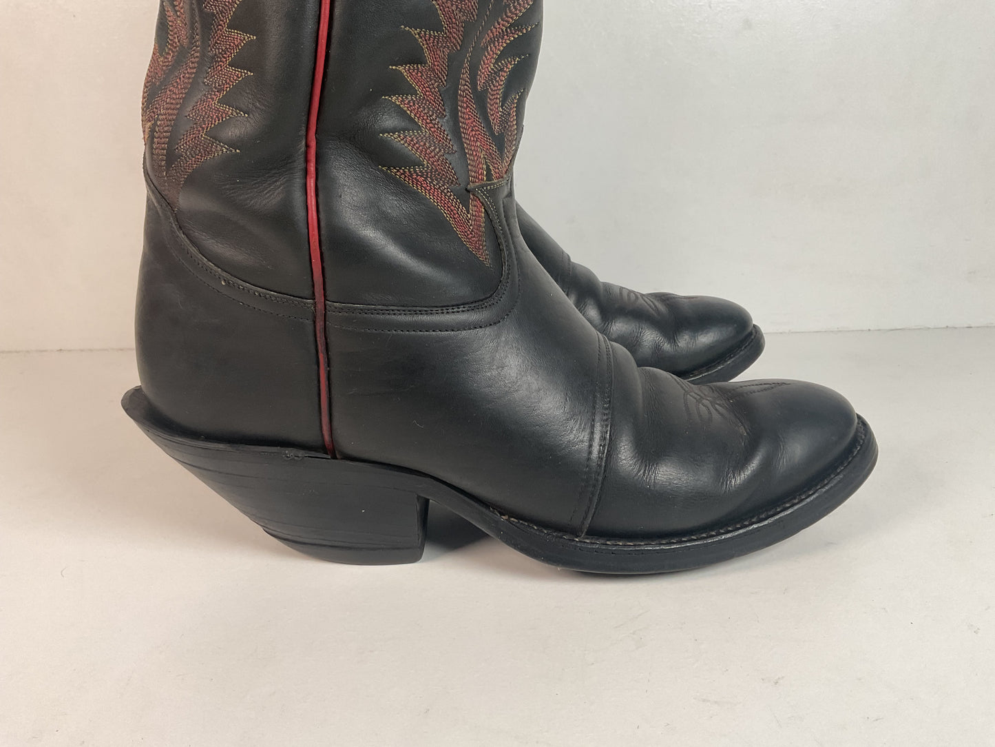 Vintage Tony Lama Tall Buckaroo Boots 11 D Thick Hide
