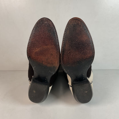 Vintage Larry Mahan Cow Hair Cowgirl Pony Boots 8 B