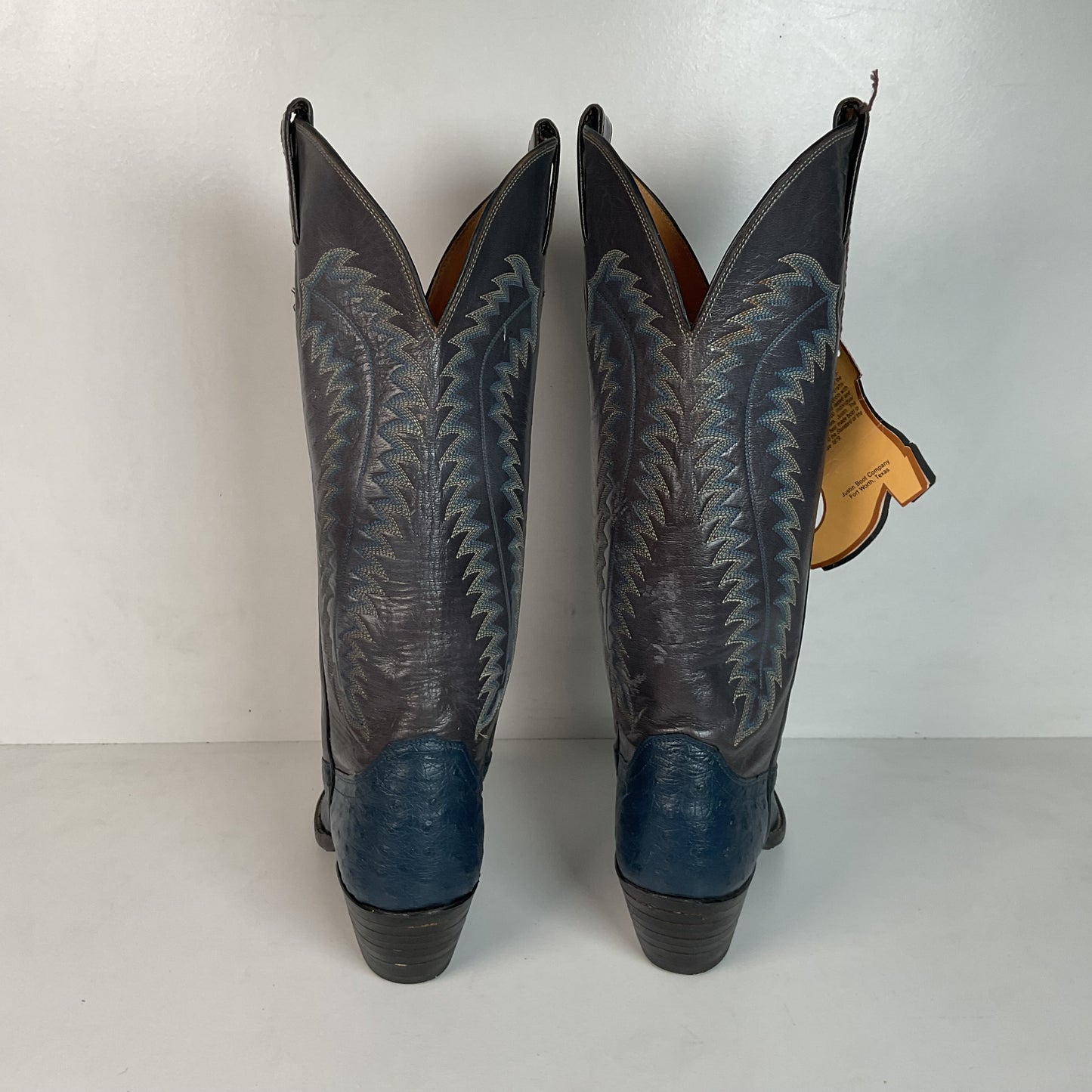Vintage Justin Ostrich Quill Cowgirl Boots | USA Made | Royal Blue | Women’s 6.5 B