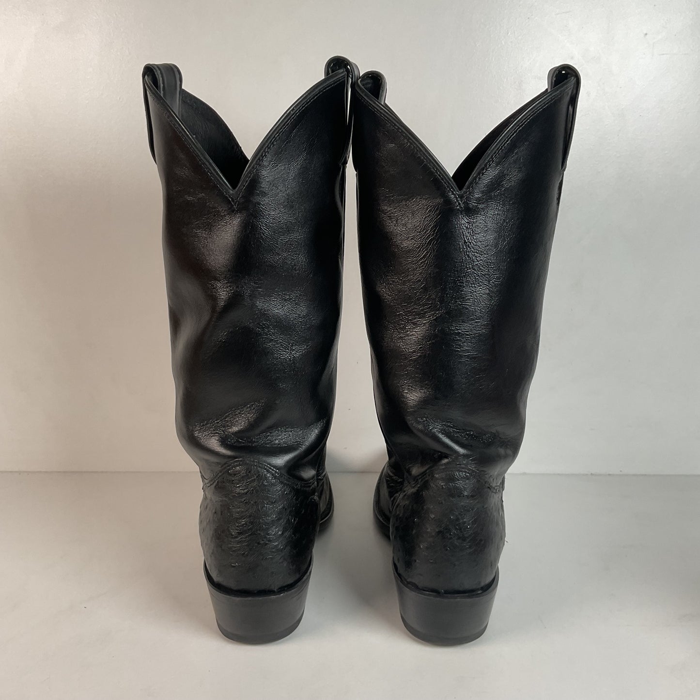 Justin Texas Rangers Cowboy Boots 9.5 D Exotic Smooth Ostrich