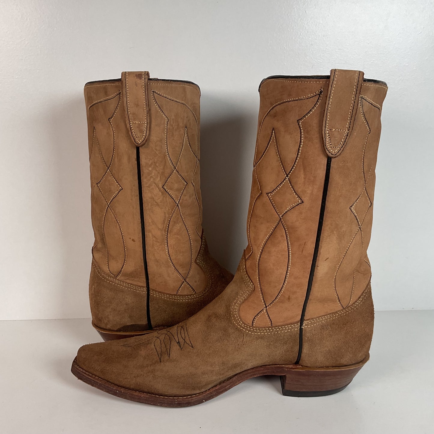 Vintage Sears Suede Cowboy Boots | Rough Out | 1960s-1970s | USA Made | 10 D