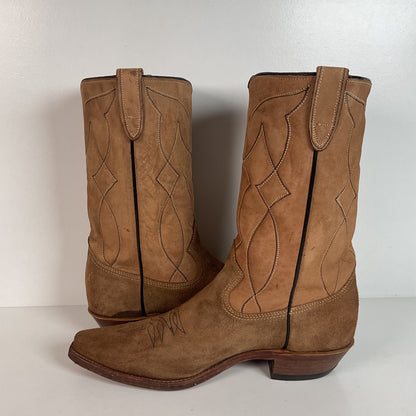 Vintage Sears Suede Cowboy Boots | Rough Out | 1960s-1970s | USA Made | 10 D