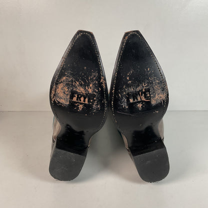 Frye Metallic Cowgirl Boots 7 M Tooled Inlay Snip Toe