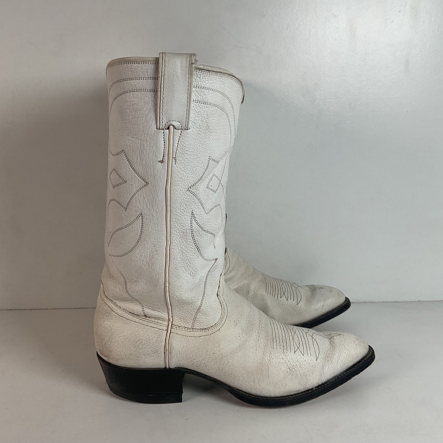 Vintage Justin White Label Cowboy Boots | USA Made | Men’s 9.5 D