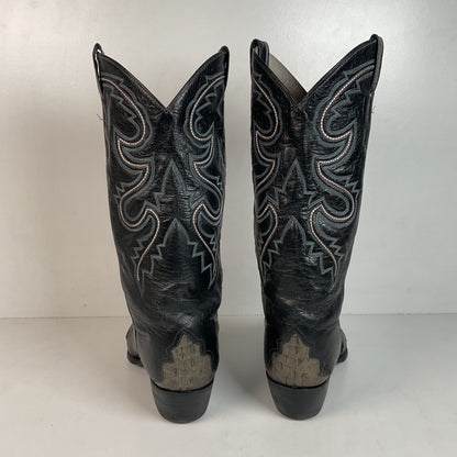 Vintage Larry Mahan Hornback Lizard Cowboy Boots 9.5 D Triad Thrashed HBL