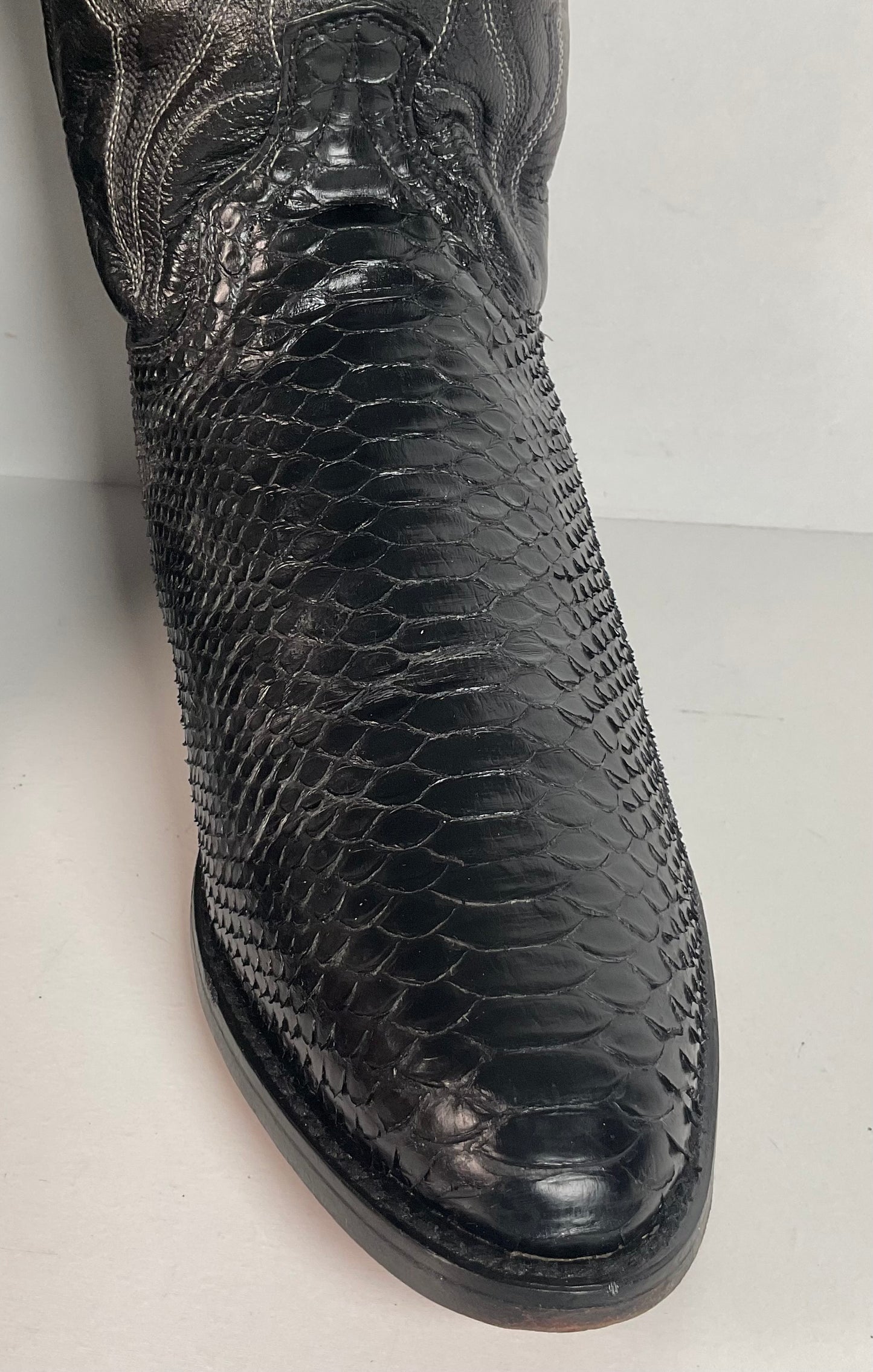 Dan Post Python Snakeskin Cowboy Boots | Midnight Black | Men’s 8 D