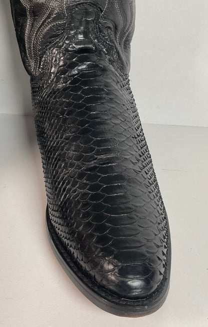 Dan Post Python Snakeskin Cowboy Boots | Midnight Black | Men’s 8 D