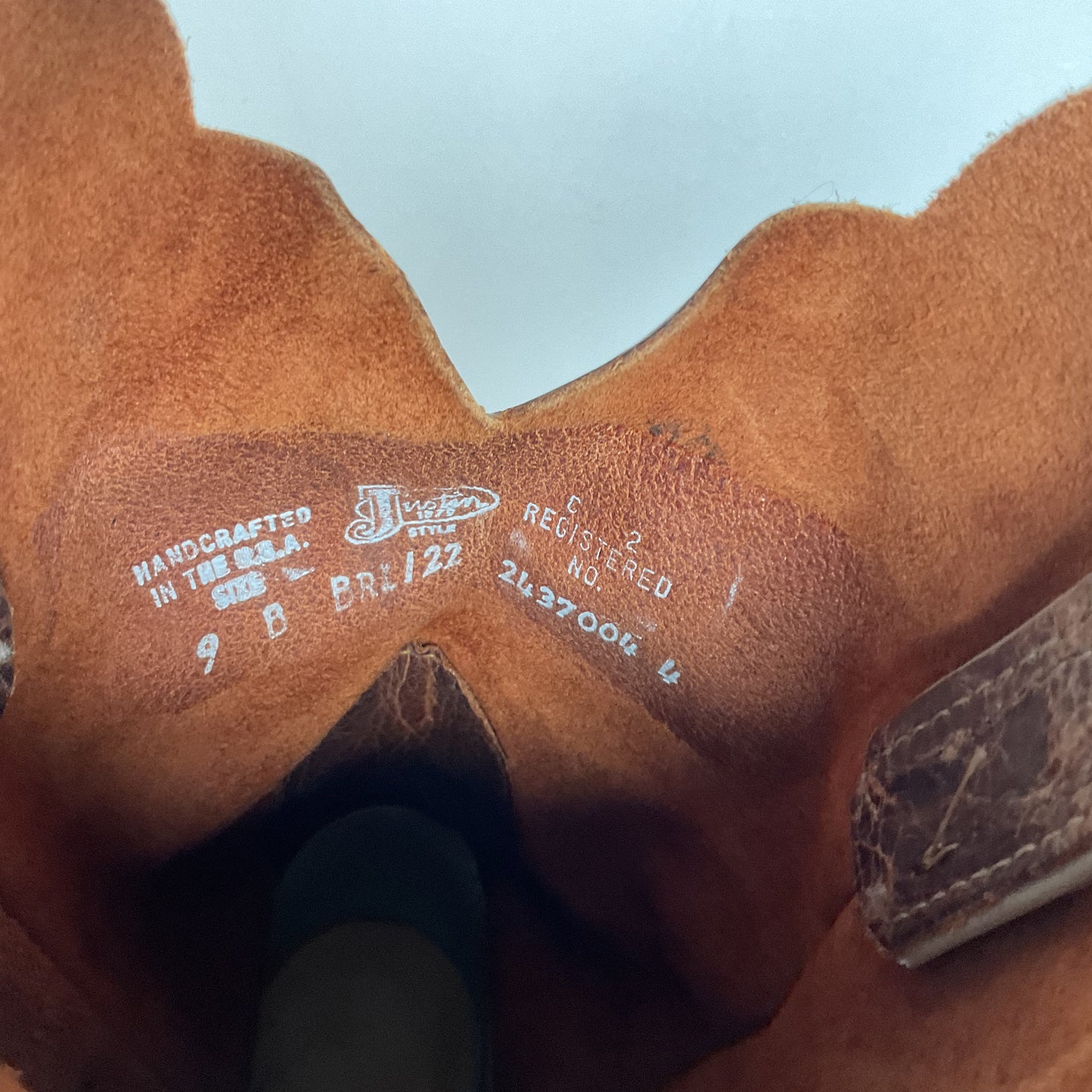 Justin Bent Rail Cowgirl Boots | Tan Road | USA Made | Women’s 9 B