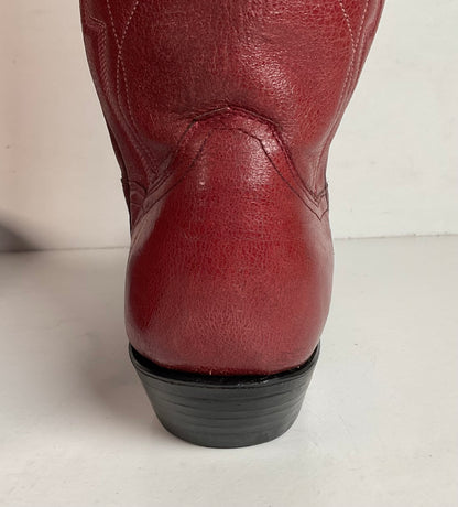 Vintage Panhandle Slim Red Cowgirl Boots 6.5 B Hand Crafted