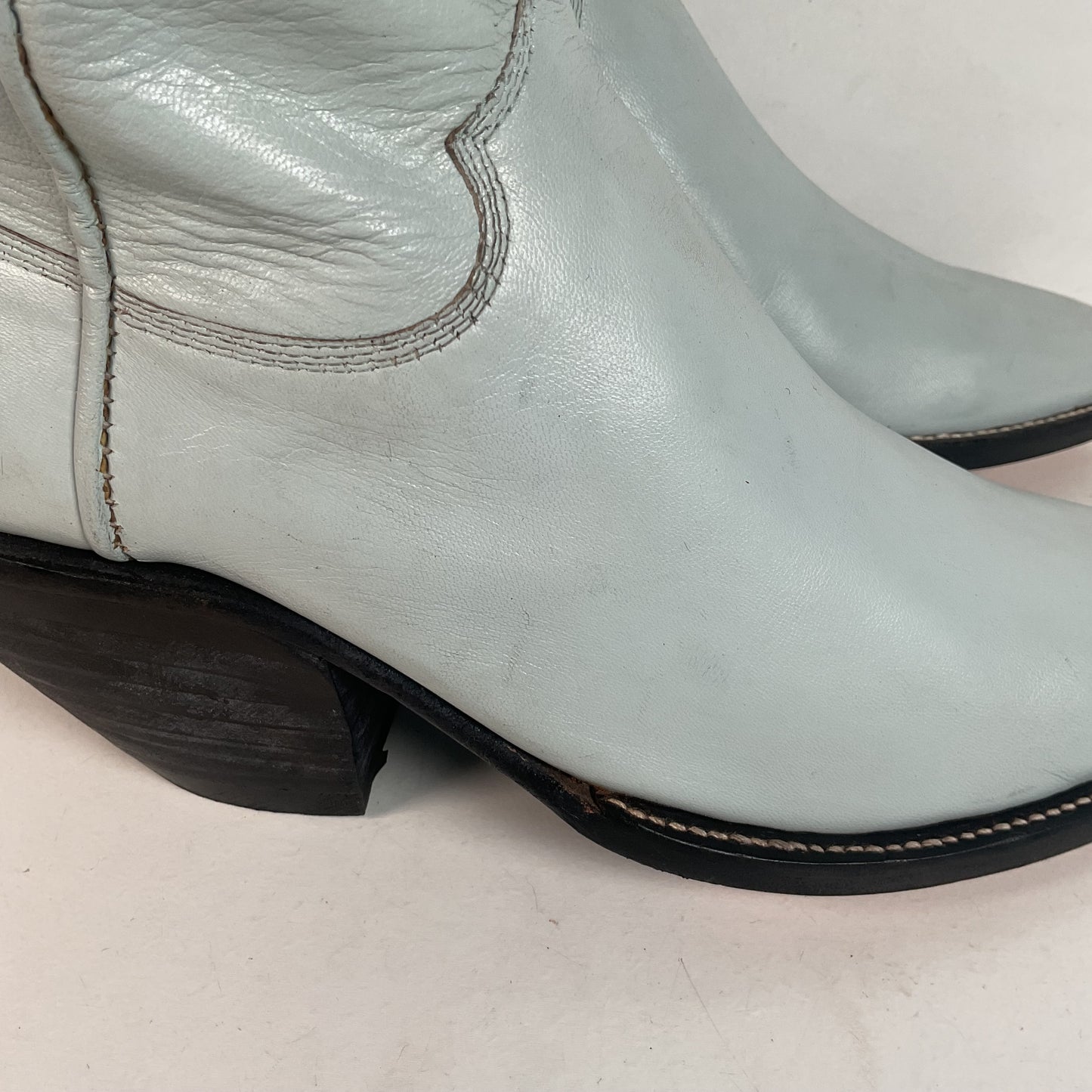 Custom Tall Top Cowboy Boots 11 Wide Shooter Style Off White