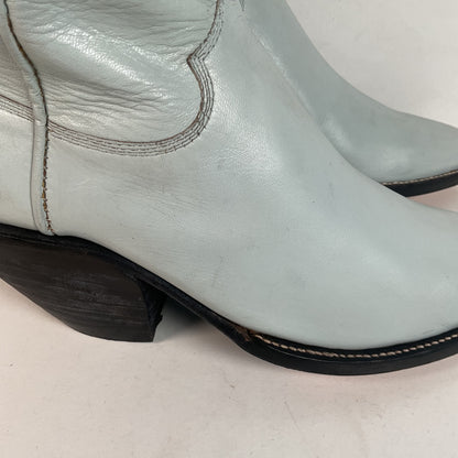 Custom Tall Top Cowboy Boots 11 Wide Shooter Style Off White