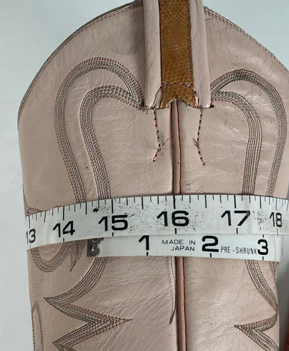 Vintage Larry Mahan Teju Lizard Cowgirl Boots | Peach | 1980s | Women’s 6 B