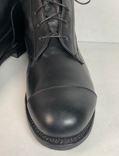 Dehner Laced Jodhpur Riding Shoe | Black Calfskin | Cap Toe | Men’s 10 E