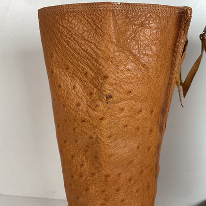 Custom Tall Ostrich Quill Riding Boots 7.5-8 Exotic Cowgirl