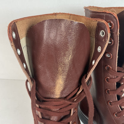 Vintage Vietnam War Brown Jump Boots 11 N (Narrow) Cap Toe Paratrooper