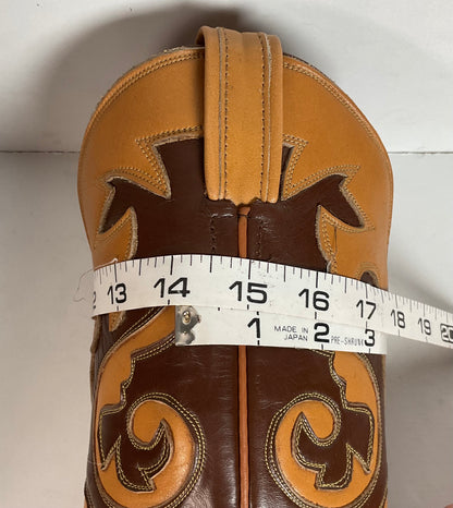 1960s Tony Lama Parade Cowboy Boots Men’s 6 B | Women’s 7 Tooled Inlay