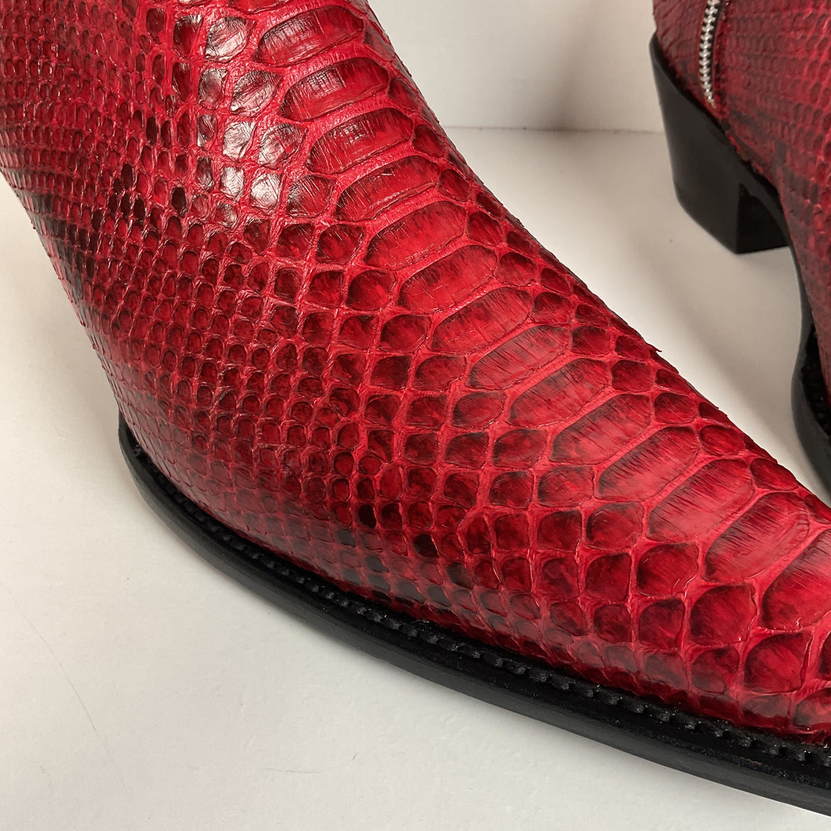 Lucent Los Angeles | Python Snakeskin Ankle Boots | Red | Men’s 15