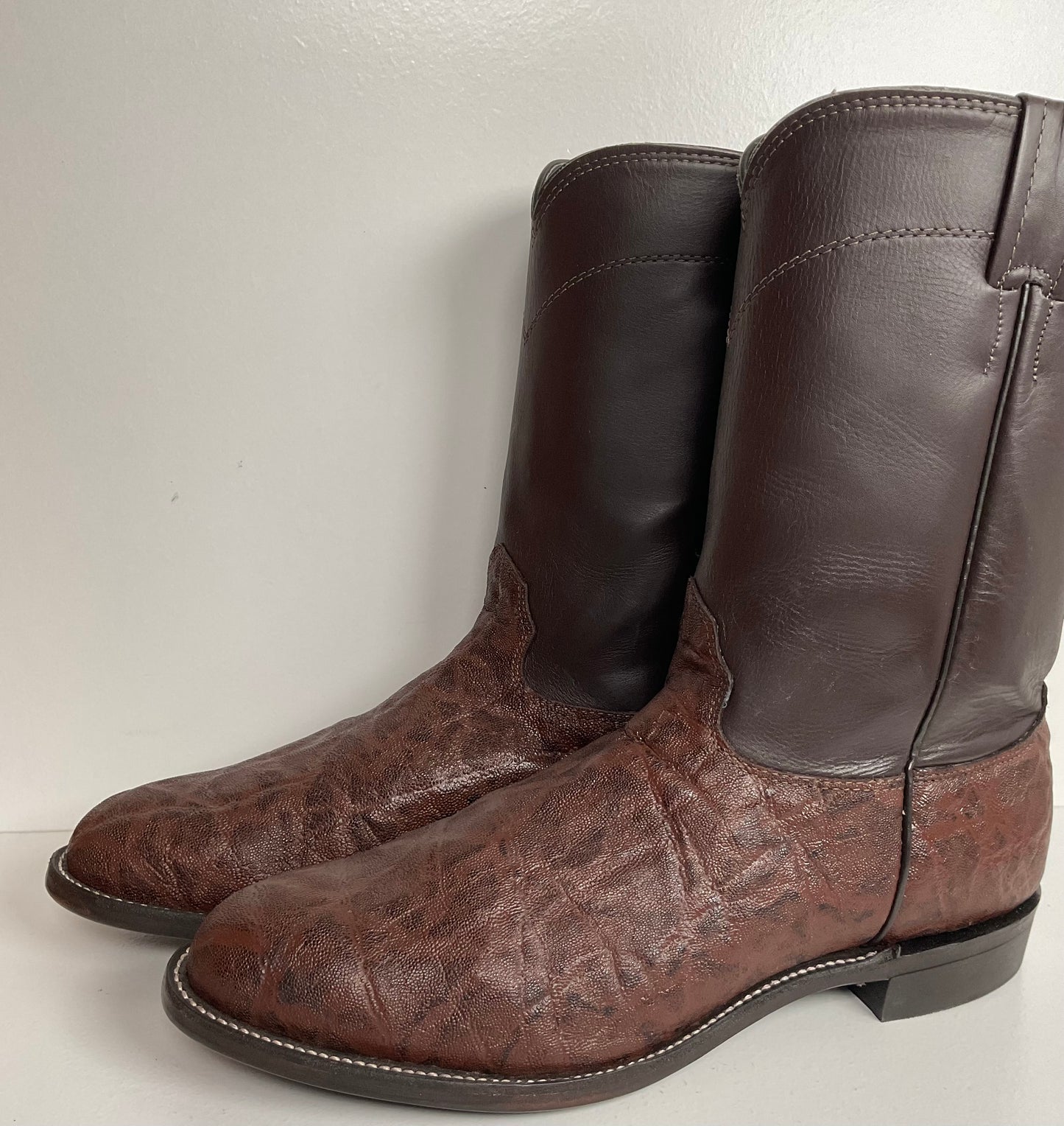 Vintage Larry Mahan Elephant Roper Cowboy Boots 10.5 E Exotic