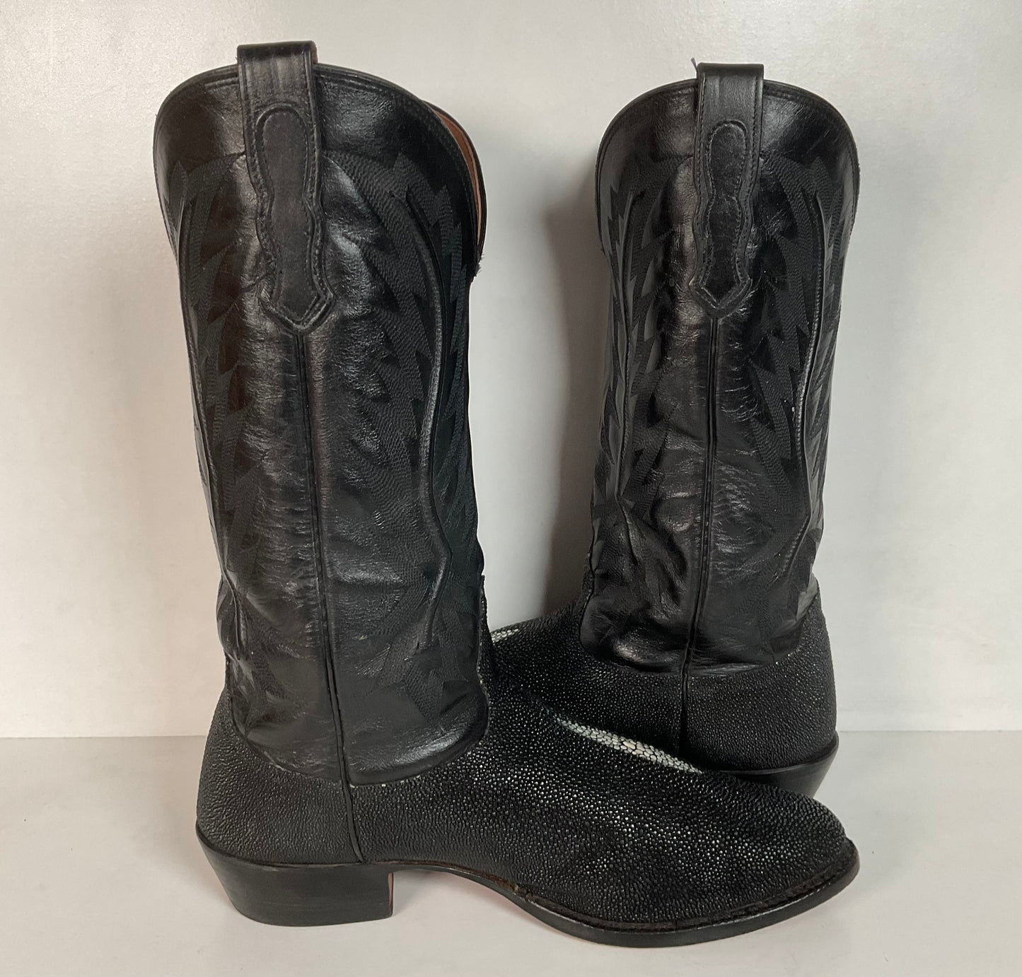 Nocona Exotic Stingray Cowboy Boots 9 D USA Black