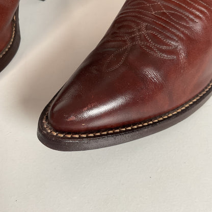 Vintage Justin Marbled Deerlite Cowboy Boots | USA Made | Deer Skin | 8.5 D