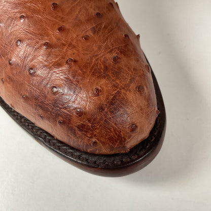 Lucchese 2000 Full Quill Ostrich Cowboy Boots | Barnwood | Exotic | Men’s 11 D