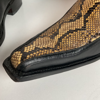 Python Snakeskin Ankle Boots | Western Side Zip | Mex 30.5 | USA 12.5