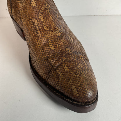 Vintage Nocona Boa Snakeskin Cowboy Boots 8 D Front Cut